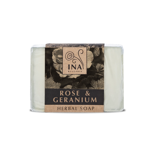 Sapone Naturale alle Erbe con Olio di Rosa Damascena e Geranio - azione nutriente
