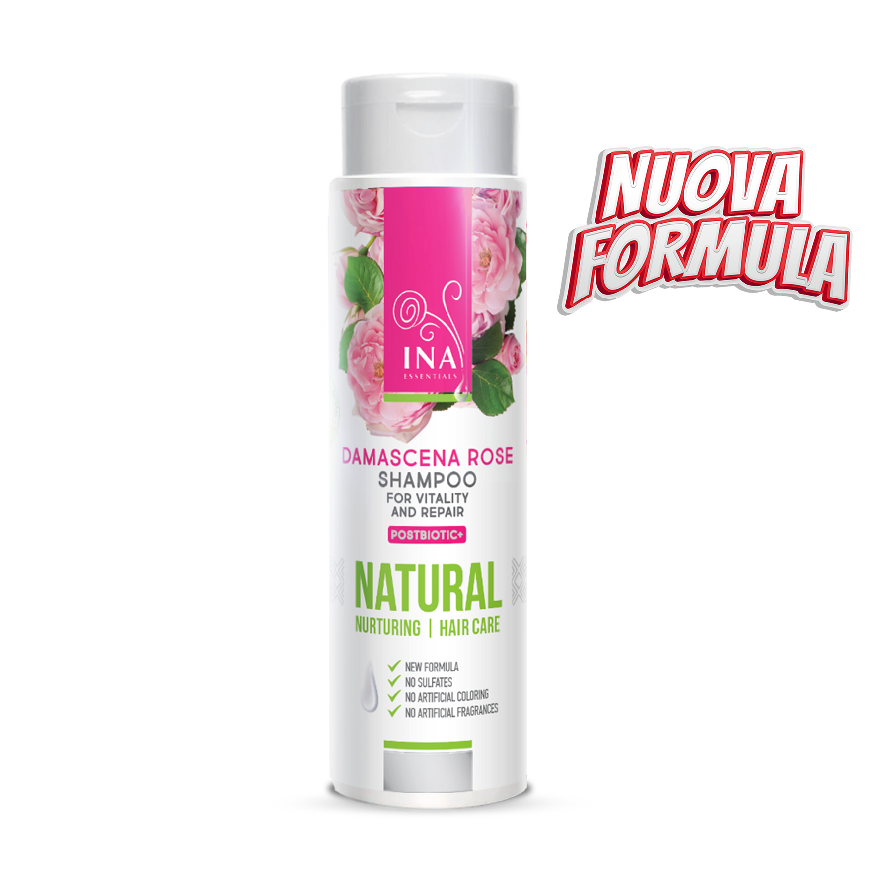 Shampoo alla Rosa naturale per capelli secchi e danneggiati (200 ml) - con olio di Rosa biologico