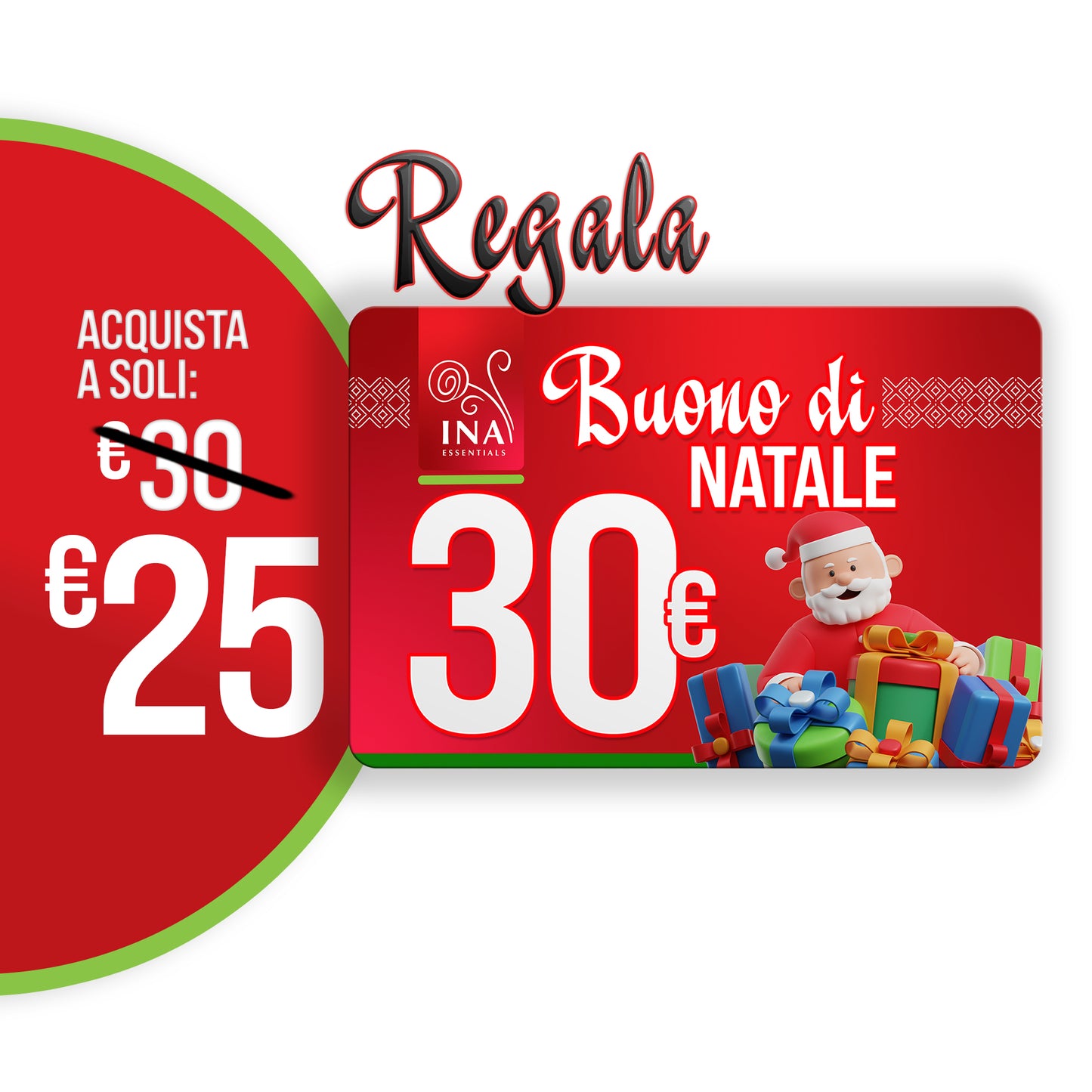 Acquista un buono natalizio del valore di €30, paga €25 - Buono digitale