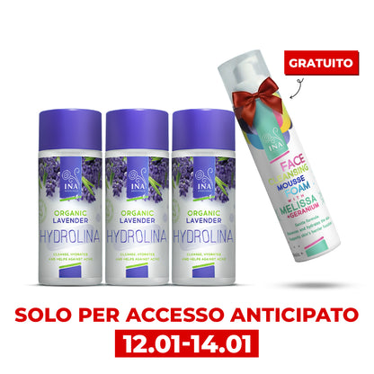 Acquista 3x Lavanda Hydrolina, ricevi 1 Schiuma Detergente per il Viso in omaggio