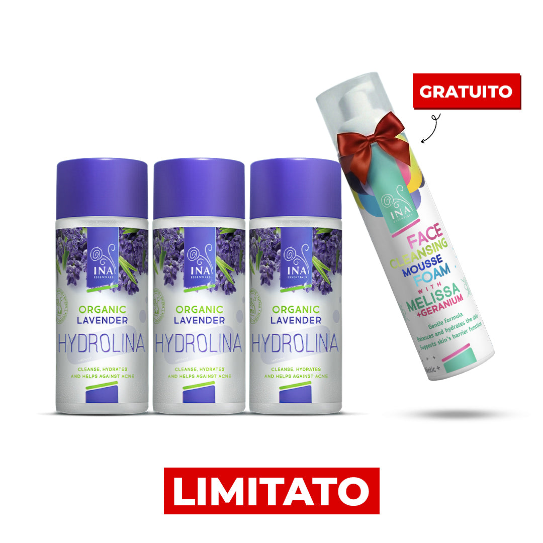 Acquista 3x Lavanda Hydrolina, ricevi 1 Schiuma Detergente per il Viso in omaggio