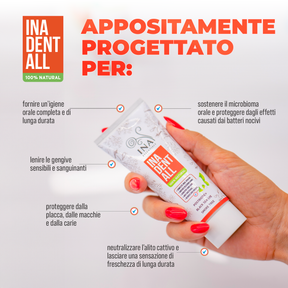 Dentifricio Naturale Senza Fluoro con Scotano, Liscivia del Mar Nero e Postbiotico - Ina Dent-All