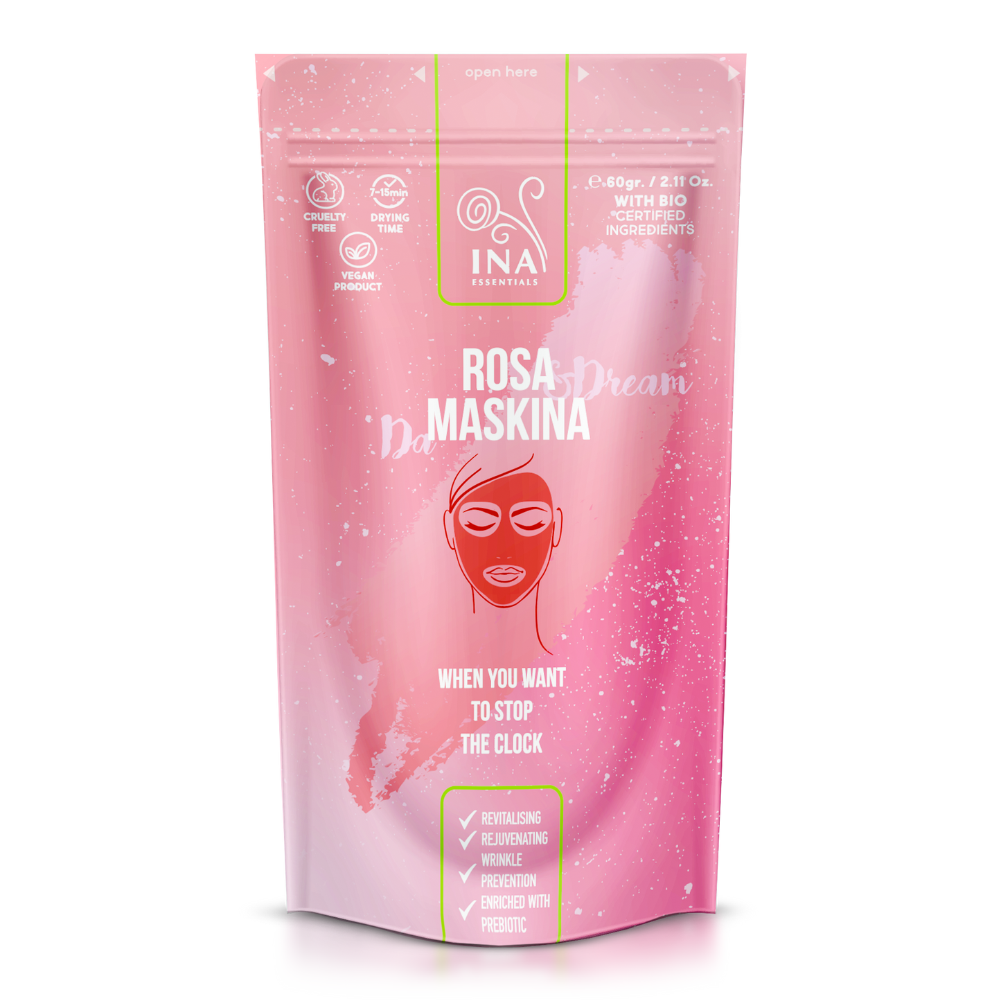 ACCESSO SPECIALE Maschera viso - Rosa Maskina - terapia intensiva per pelli Mature e Secche