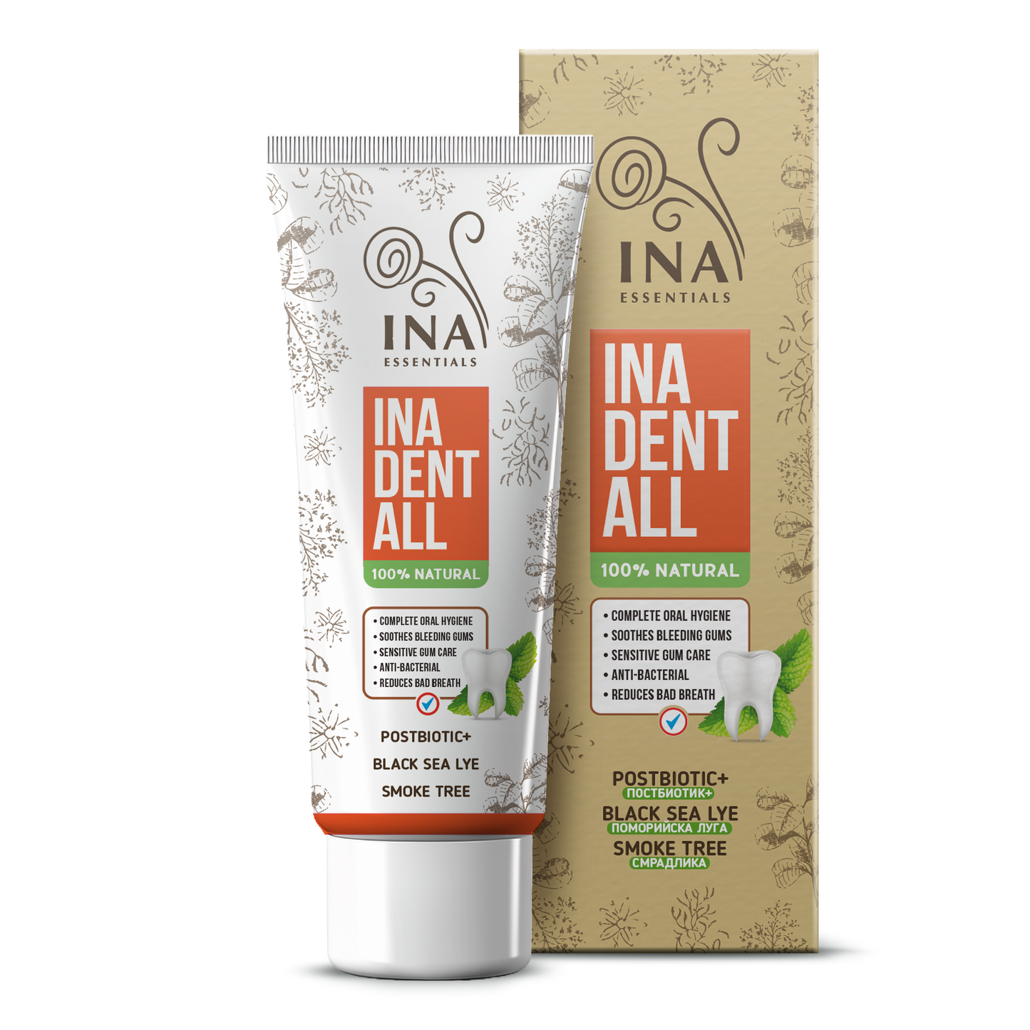 ACCESSO SPECIALE Dentifricio Naturale Senza Fluoro con Scotano, Liscivia del Mar Nero e Postbiotico - Ina Dent-All