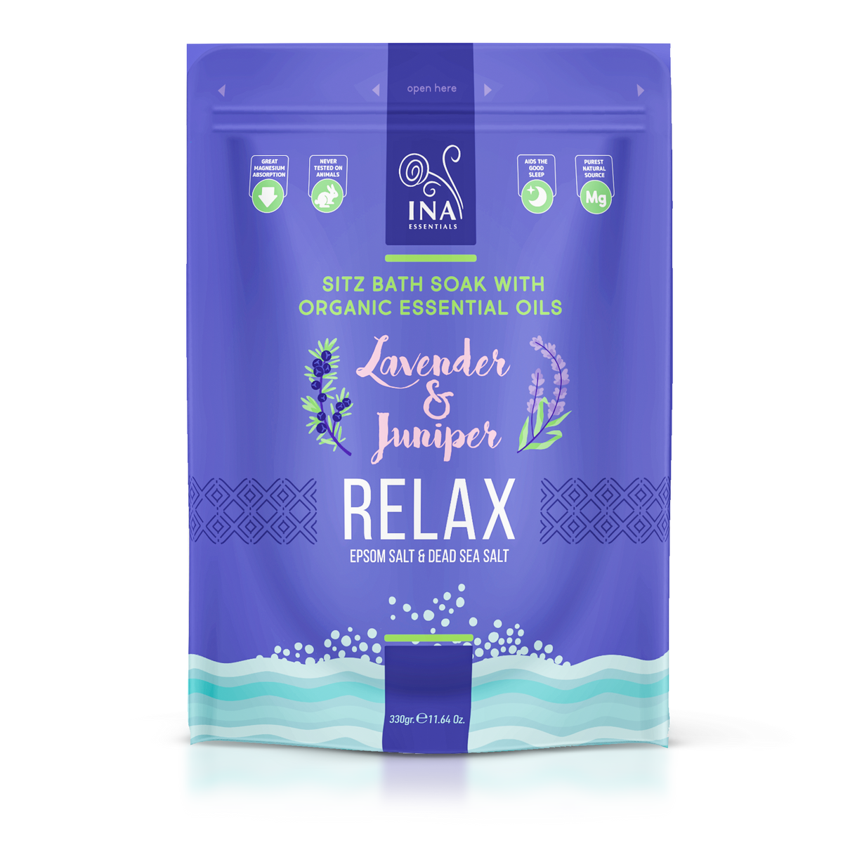 Sali da bagno Relax – Sitz con lavanda e ginepro per relax e sollievo dallo stress