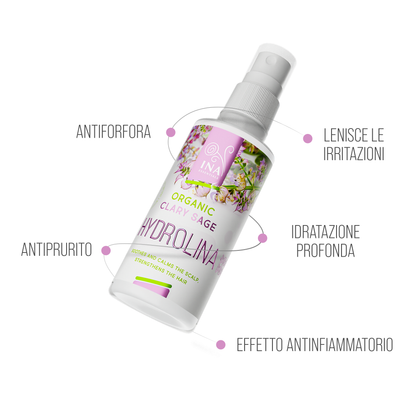 Acqua alla Salvia (Salvia Sclarea) Bio - Hydrolina per Forfora e Cuoio capelluto irritato